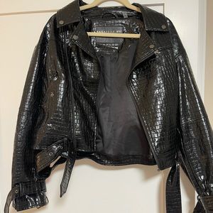 Bagatelle snakeskin black leather jacket